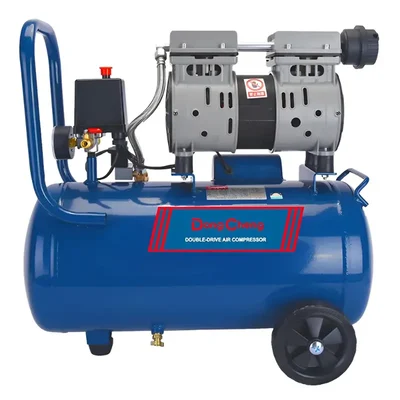 Dongcheng 24 Litres Oil Free Sound Less Air Compressor with 1 HP Motor, 102 psi Max. Pressure and 45 LPM (DQE02-1824)