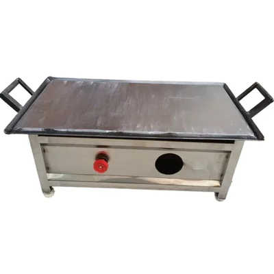 14 x 26 inch Stainless Steel Dosa Bhatti with 8 mm Mild Steel Thick Tawa