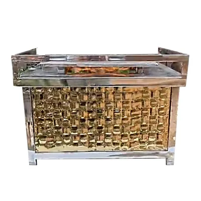 24 x 24 x 13 inch Gold Plated Single Burner Dosa Bhatti with 10mm Thick Tawa