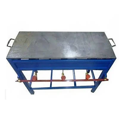 Vinayak Machine 24/36 Stand Type MS Dosa Bhatti with 21 Inch Burner 8mm Plate Thickness and 3 RV Burner