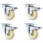 Heavy Duty 50 MM / 2 Inch Double Bearing Plate Type Swivel With Brake Caster Wheel ( Pack of 4)