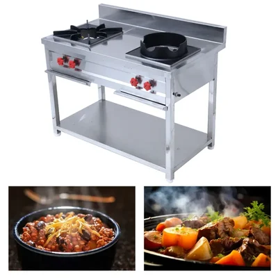 Commercial Stainless Steel Double Indian and Wok Burner Gas Bhatti
