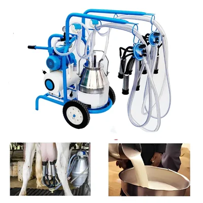 Commercial Double Cluster Milking Machine, Tank Capacity 18 Liter with Free Accessories 