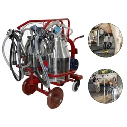 Double Bucket (25Lx2) Trolley Type Milking Machine with 0.5 HP Motor