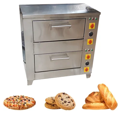 Commercial Stainless Steel 16 x 30 inch Double Deck Electric Pizza Oven