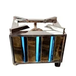 Blue and Golden Double Frame 14x14 Inch Single Gas Burner With SS For Bulk Cooking Catering, Restaurants, Outdoor Events