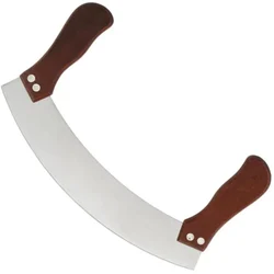 Double Hand Pizza Cutting Stainless Steel Blade For Multi Purpose Use(Wooden Handel)