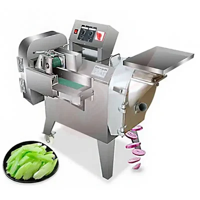 3 HP Three-Phase Automatic Double Head Leafy and Root Vegetable Cutting Machine with 400-500 kg/hr Capacity