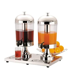 16 Litre (8+8 L) Double Jar Multipurpose Juice Dispenser with Ice Tube for Keeping Liquid Cold
