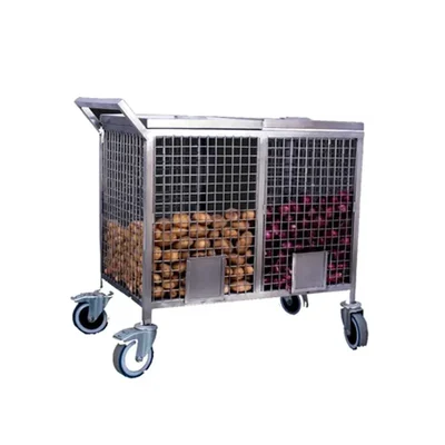 Vinayak Machines Double Layer SS Onion/Potato Trolley 100kg Capacity With Attached Lid, Castor Wheels facility