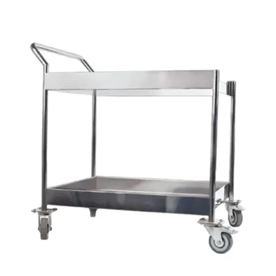 Vinayak Machine Double Layer (2 Shelves) Trolley for Catering Service with Castor Wheels and Stainless Steel Body