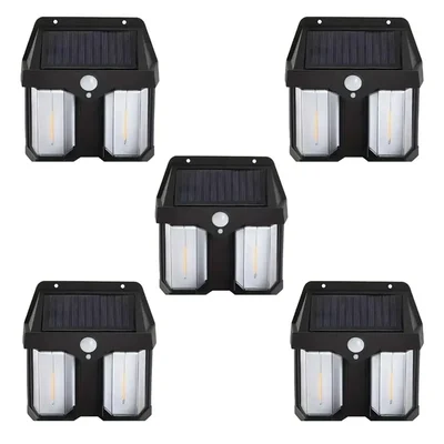 Gramstrong Republic Double LED Solar Lamp Outdoor Garden Solar Wall Light for Home (Pack of 5)