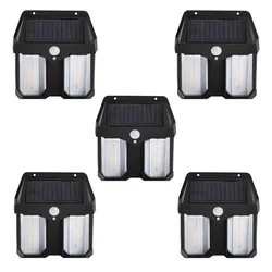 Gramstrong Double LED Solar Lamp Outdoor Garden Solar Wall Light for Induction Lamp, Villa, Home & Decoration Pack of 5