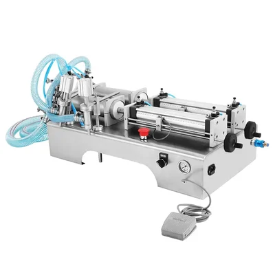 Double Nozzle Liquid Filling Machine 50-500 ml, Semi-Automatic