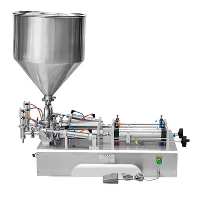 Double Nozzle Paste Filling Machine 100-1000 ml, Semi-Automatic