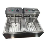 Heavy-Duty Double Pan 8+8L Electric Operated Deep Fat Fryer 4000 Watt With Stainless Steel Body