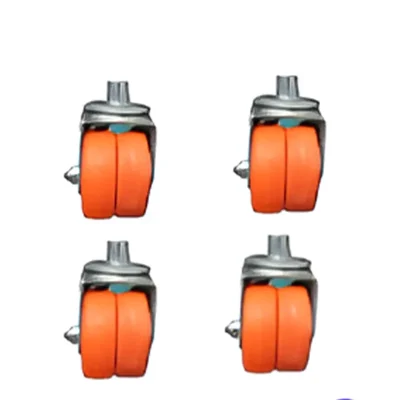 Prakash 50mm Pack Of 4 Double Puff Pillar Type Caster Wheel