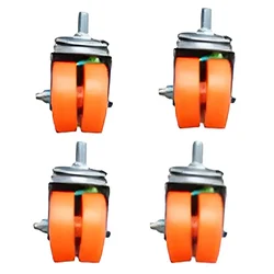 Prakash 50mm Pack Of 4 Double puff Thread Type Caster Wheel