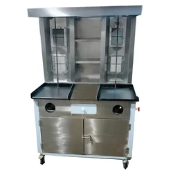 Double Plate Commercial Stainless Steel Double Side 4 Burner Shawarma Machine, For Restaurant Purposes