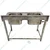 Gurubhai 45 x 24 x 32+6 inch Double Sink with Stainless Steel Body
