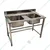 Gurubhai 45 x 24 x 32+6 inch Double Sink with Stainless Steel Body