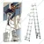 Smarty 20 Steps (22 ft) Compact & Portable A Type Double Telescopic Aluminum Ladder