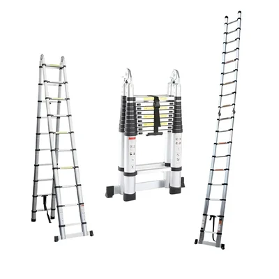 Smarty 20 Steps (22 ft) Compact & Portable A Type Double Telescopic Aluminum Ladder