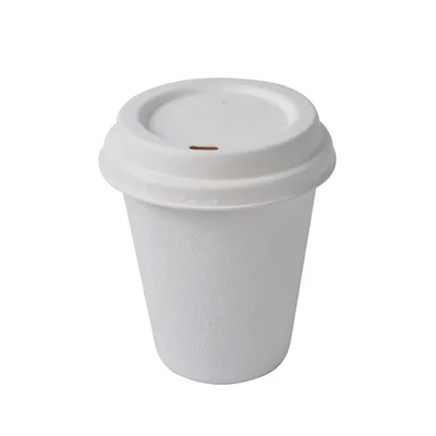 Premium 250ml 300 GSM Double-Walled Cup with Bagasse Sipper Lid(Pack-25 pcs)