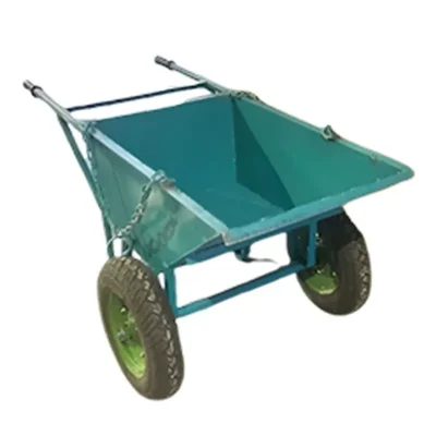 Heavy Duty 160 Kg Load Capacity Heavy Duty Double Wheel Barrow With 1 Meter Chain