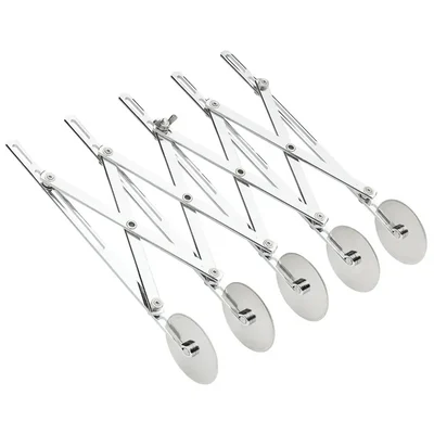 Stainless Steel Expandable 5 Wheel Dough Cutter for Pastry,Pizza, Pasta, Cakes & Cookies 