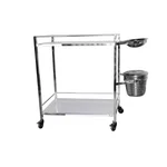 Luft India Dressing Trolley Li11 SS Framework Bowl & Bucket For Organizing & Transporting (33Lx22Wx36H Inches)