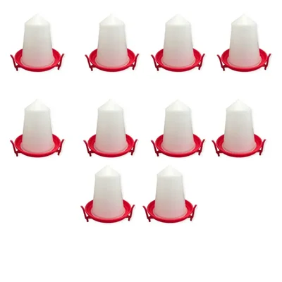 Premium Quality 8 Litres Drinker With Stand and Plastic Body For Poultry Farms(Pack-Set of 10)