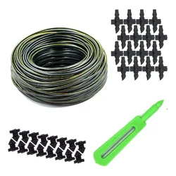 Siddhi 4 mm Diameter, 100 meter Long Feeder Line Pipe for Drip Irrigation with Pin Connector, Dummy Hole and Punch Tool