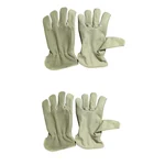 DSY Pack of 2 A-Grade 3-Tips Driver Gloves: Durable Split Leather Back, Grain Front, Cotton Lining & Kevlar Thread