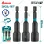 Total 3pcs 8 mm Magnetic Nut Driver Bit Set 65mm Long (TAC270831) - Pack of 3