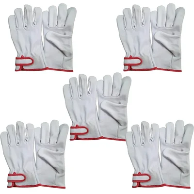 DSY Pack of 5 A-Grade Back Split Driver Gloves with Adjustable Strap and 3 Tips