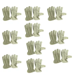 DSY Pack of 5 A-Grade 3-Tips Driver Gloves: Durable Split Leather Back, Grain Front, Cotton Lining & Kevlar Thread