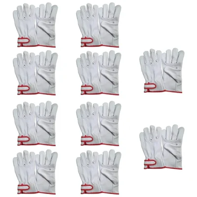 DSY Pack of 10 A-Grade Back Split Driver Gloves with Adjustable Strap and 3 Tips