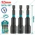 Total 3pcs 10 mm Magnetic Nut Driver Bit Set 65mm Long (TAC271031) - Pack of 3