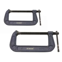 De Neers 80 mm and 130 mm Drop Forged C-Clamp Combo For Hold Wood Or Metal Work Piece (Product Code 1260-3 & 1262-5)