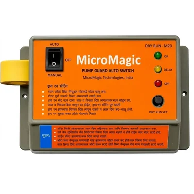 MicroMagic 440V AC 2 Relays Microcontroller Dry Run Single Phase Protection Pump Controller Auto Switch M20