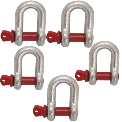 Heavy Duty G80 Alloy Steel 1 Ton Screw Pin Type D Shackle For Lifting (Pack of 5)