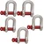 Heavy Duty G80 Alloy Steel 1 Ton Screw Pin Type D Shackle For Lifting (Pack of 5)