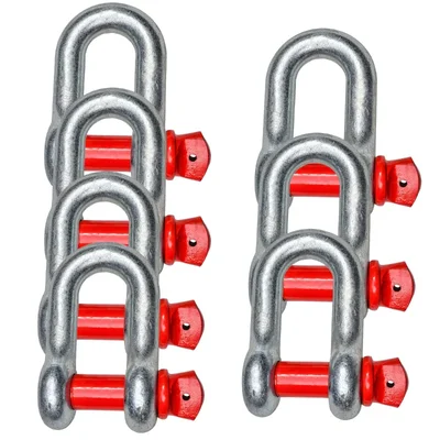 Heavy Duty G80 Alloy Steel 4.75 Ton Screw Pin Type D Shackle For Lifting (Pack Of 7)