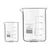 SBT Set of 2 pcs Borosilicate 3.3 Glass Beaker 100 ml, 250 ml with Graduation Marks for School, Collage Laboratory