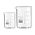 SBT Set of 2 pcs Borosilicate 3.3 Glass Beaker 25 ml, 100 ml with Graduation Marks for School, Collage Laboratory