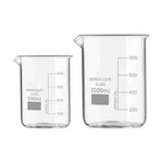 SBT Set of 2 pcs Borosilicate 3.3 Glass Beaker 500 ml, 1000 ml with Graduation Marks for School, Collage Laboratory