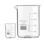 SBT Set of 2 pcs Borosilicate 3.3 Glass Beaker 50 ml, 1000 ml with Graduation Marks for School, Collage Laboratory