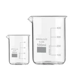 SBT Set of 2 pcs Borosilicate 3.3 Glass Beaker 50 ml, 500 ml with Graduation Marks for School, Collage Laboratory