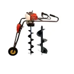Sprayman 68 CC Petrol Trolley Earth Auger with 6 & 12 Inch Bits | Dual Bit Post Hole Digger SEA-7000T